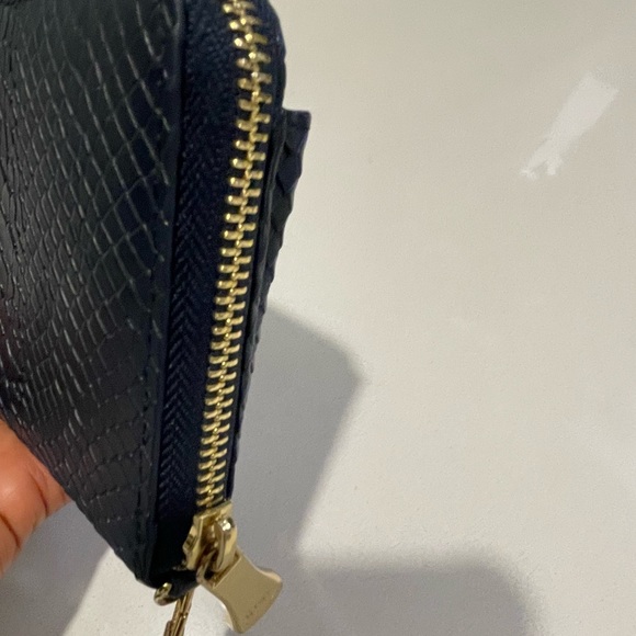 GiGi New York Embossed Python Zip Around Wristlet Wallet in Navy Blue - Picture 15 of 16